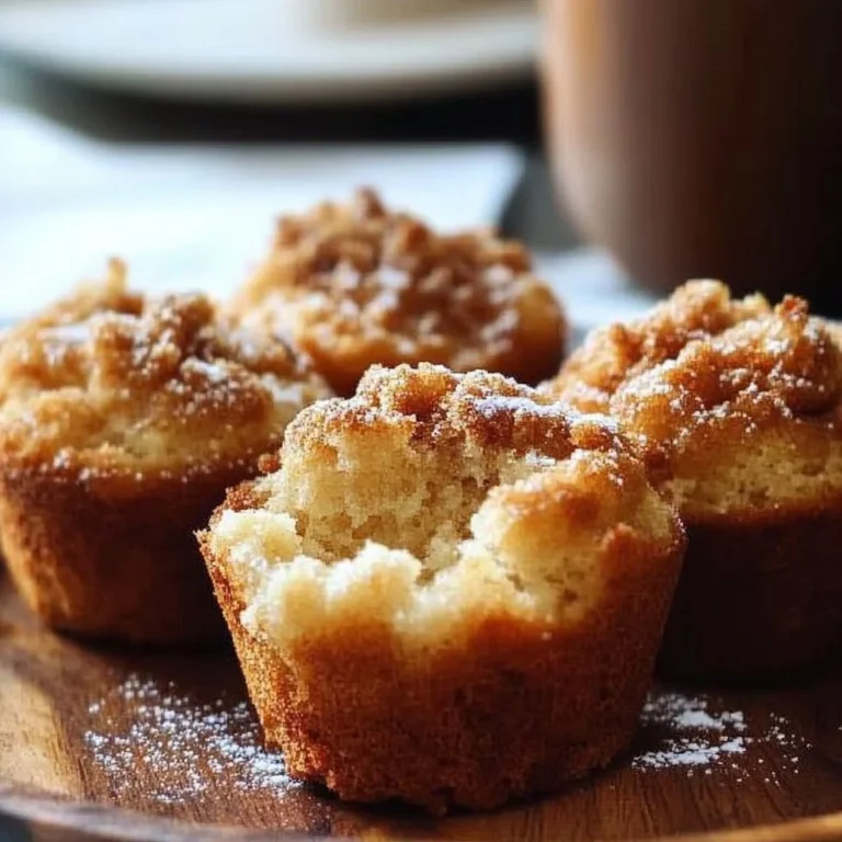 Freshly baked French Toast Muffins on a wooden table