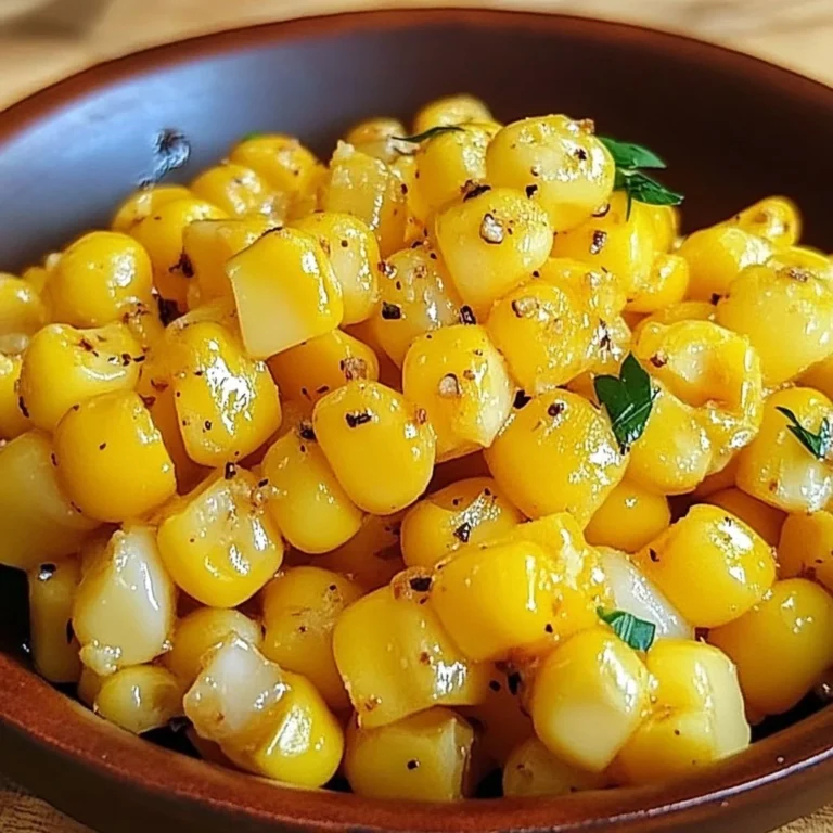 Delicious Honey Butter Skillet Corn served in a cast-iron skillet