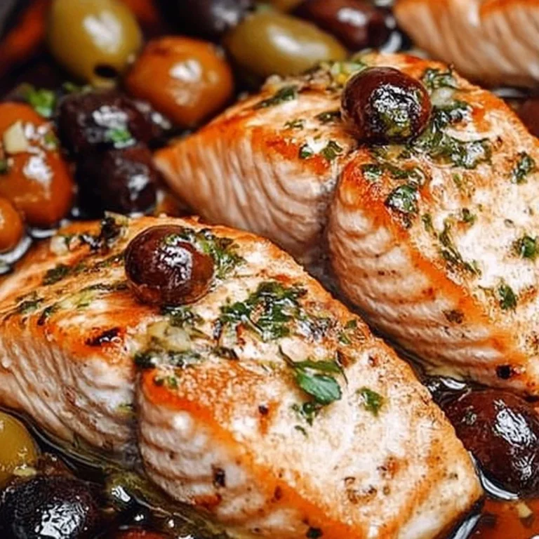 Delicious Mediterranean salmon bake with fresh herbs and vegetables