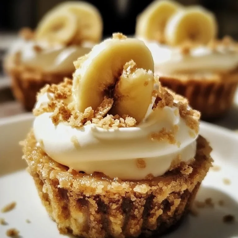 No-bake mini banana cream pies with whipped cream and bananas
