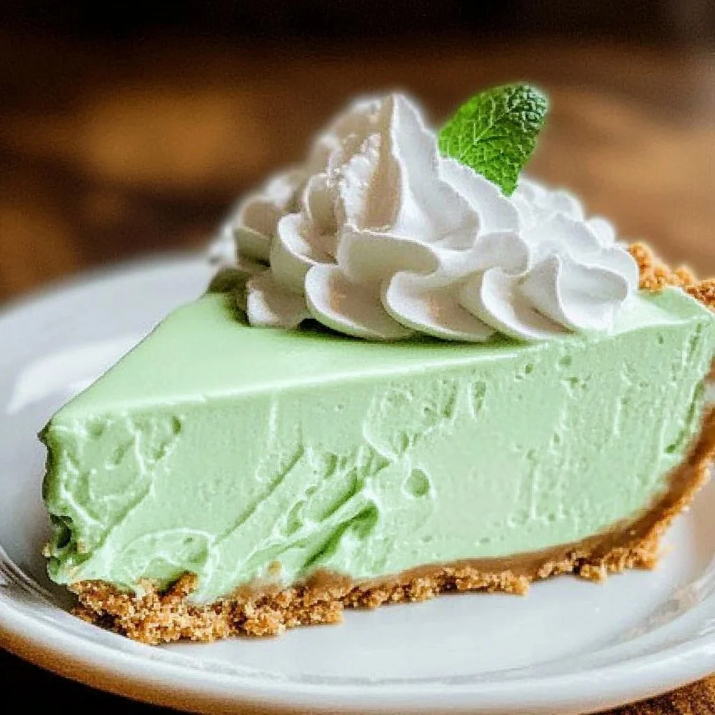 Delicious Shamrock Shake Pie served for St. Patrick's Day dessert