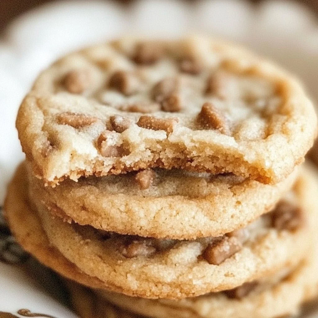 Delicious toffee butter icebox cookies on a plate, ready to enjoy.