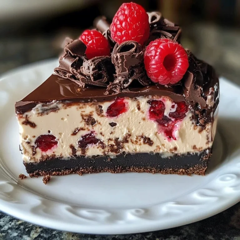 Delicious Black Forest Cheesecake with cherries and chocolate layers