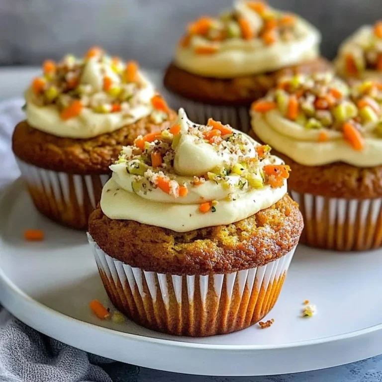 Carrot apple zucchini muffins recipe with frosting on a plate