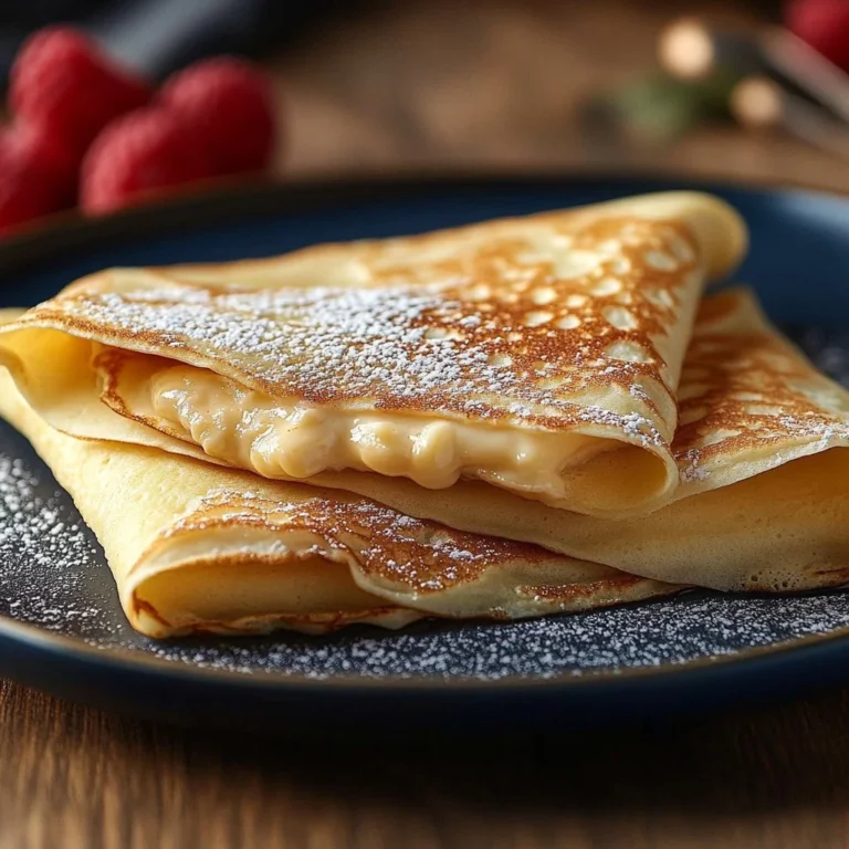 Delicious cheese blintzes served with fresh berries and powdered sugar