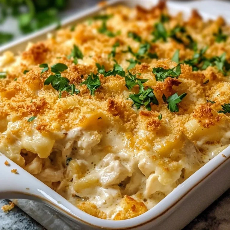 Creamy Ritz Cracker Chicken Casserole with crispy topping