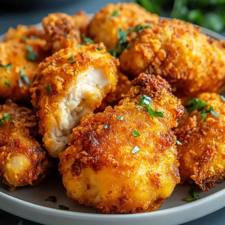 Crispy oven fried chicken served with a side of veggies