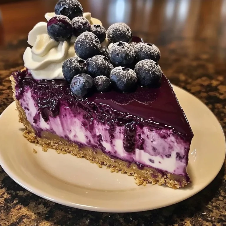 Delicious blueberry cheesecake with a smooth velvet texture, a perfect dessert treat.