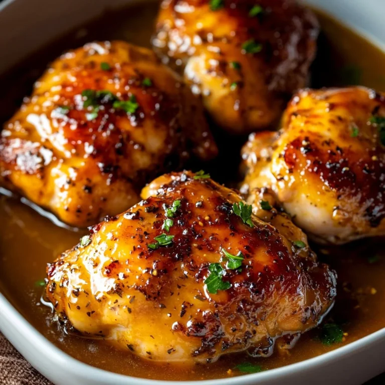 Delicious plate of Honey Mustard Chicken garnished with herbs