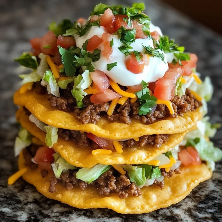 Plate of Indian fry bread tacos topped with fresh ingredients