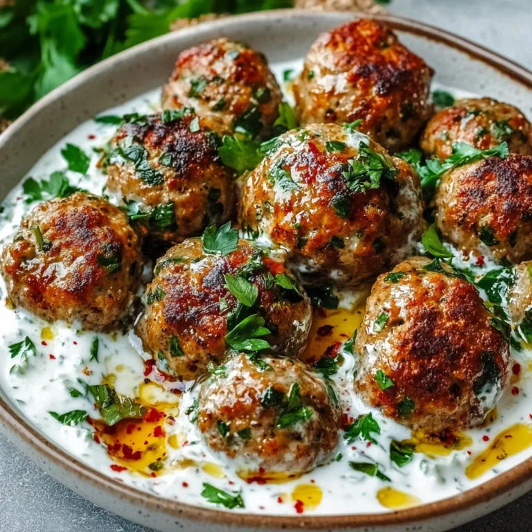 Delicious chicken kofta served with creamy garlic yogurt sauce