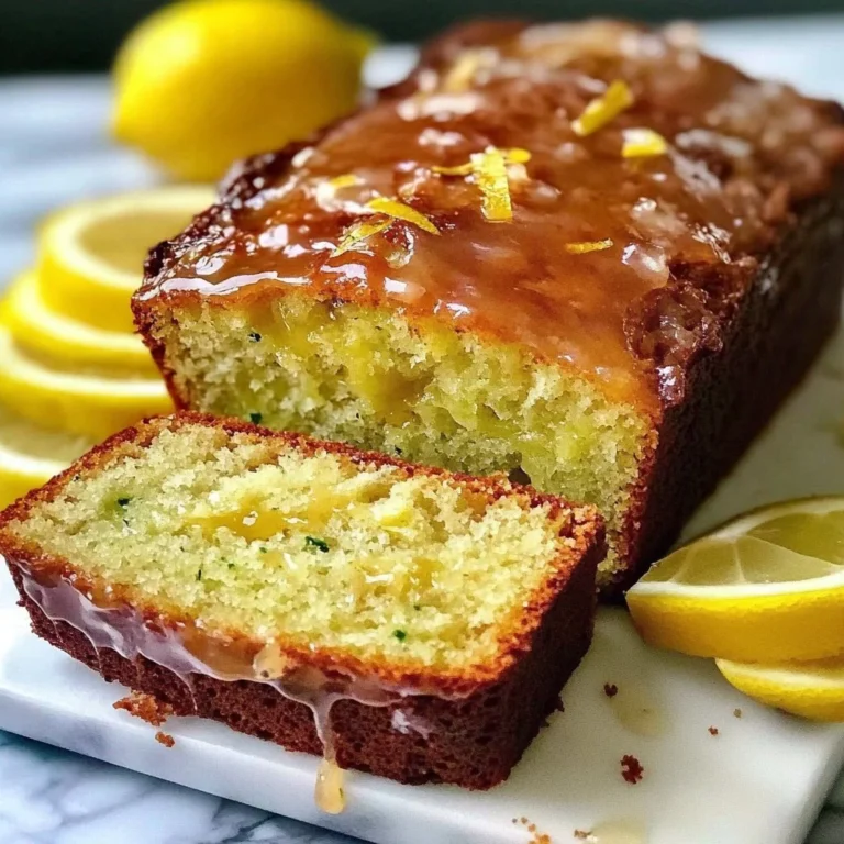 Luscious lemon zucchini bread loaf baked to perfection with fresh ingredients.