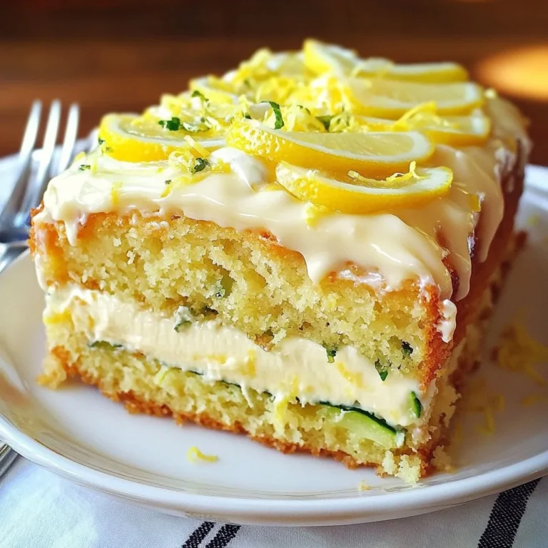 Lemon zucchini cake with cream cheese filling on a decorative plate