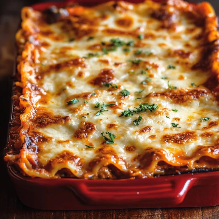 Delicious Million Dollar Lasagna with layers of cheese and sauce