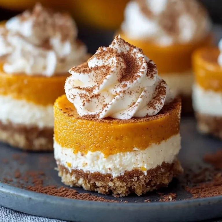 Mini pumpkin cheesecake bites served on a plate with autumn decorations.