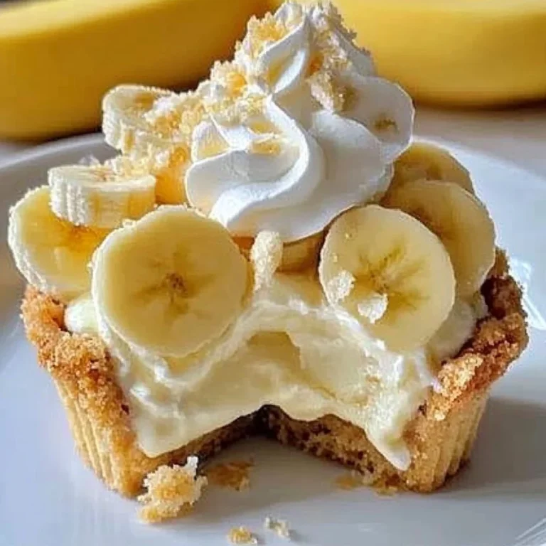 No-Bake Mini Banana Cream Pies served as a tasty dessert