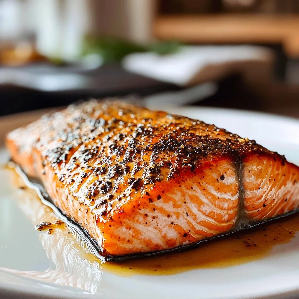 Quick and easy air fryer salmon recipe with vibrant herbs and spices