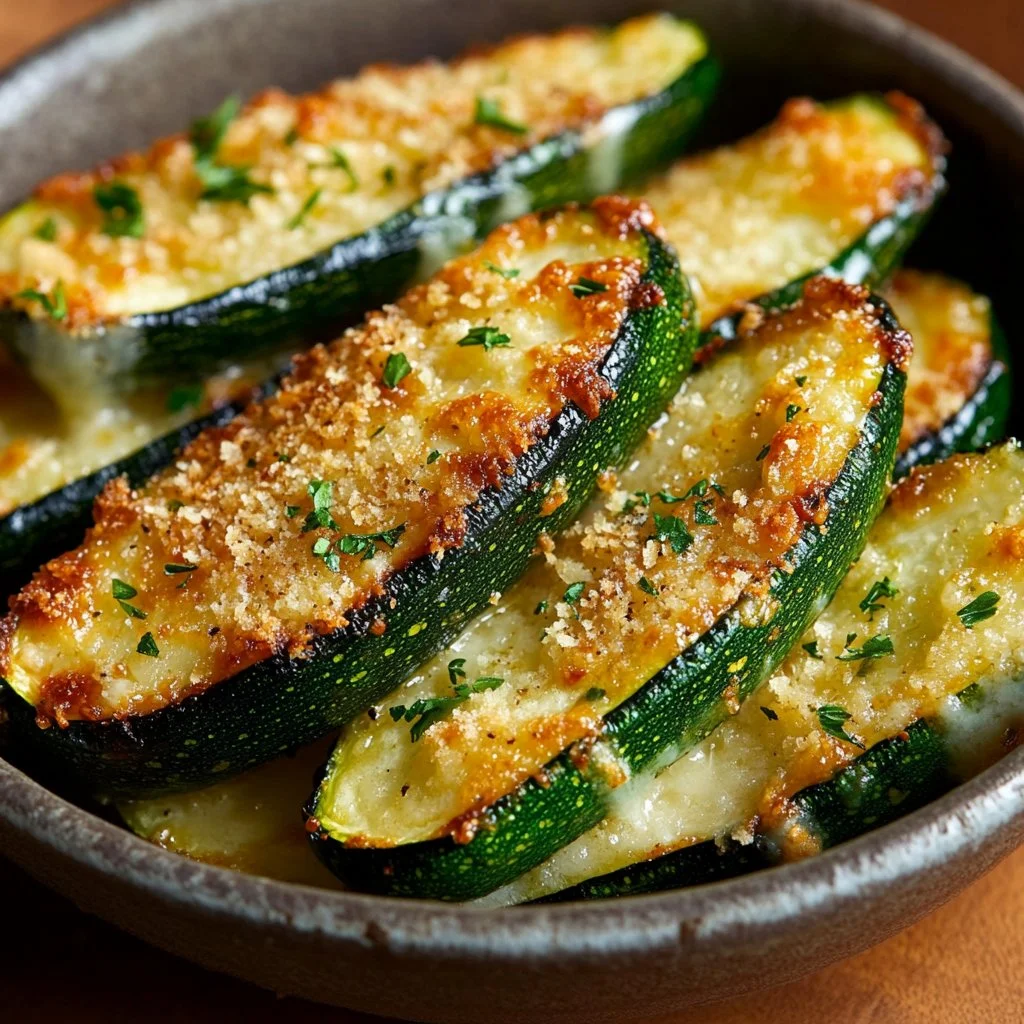Crispy baked zucchini served as a delicious side dish