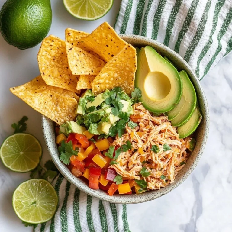 Slow cooker fajita salsa chicken served on a plate with colorful peppers