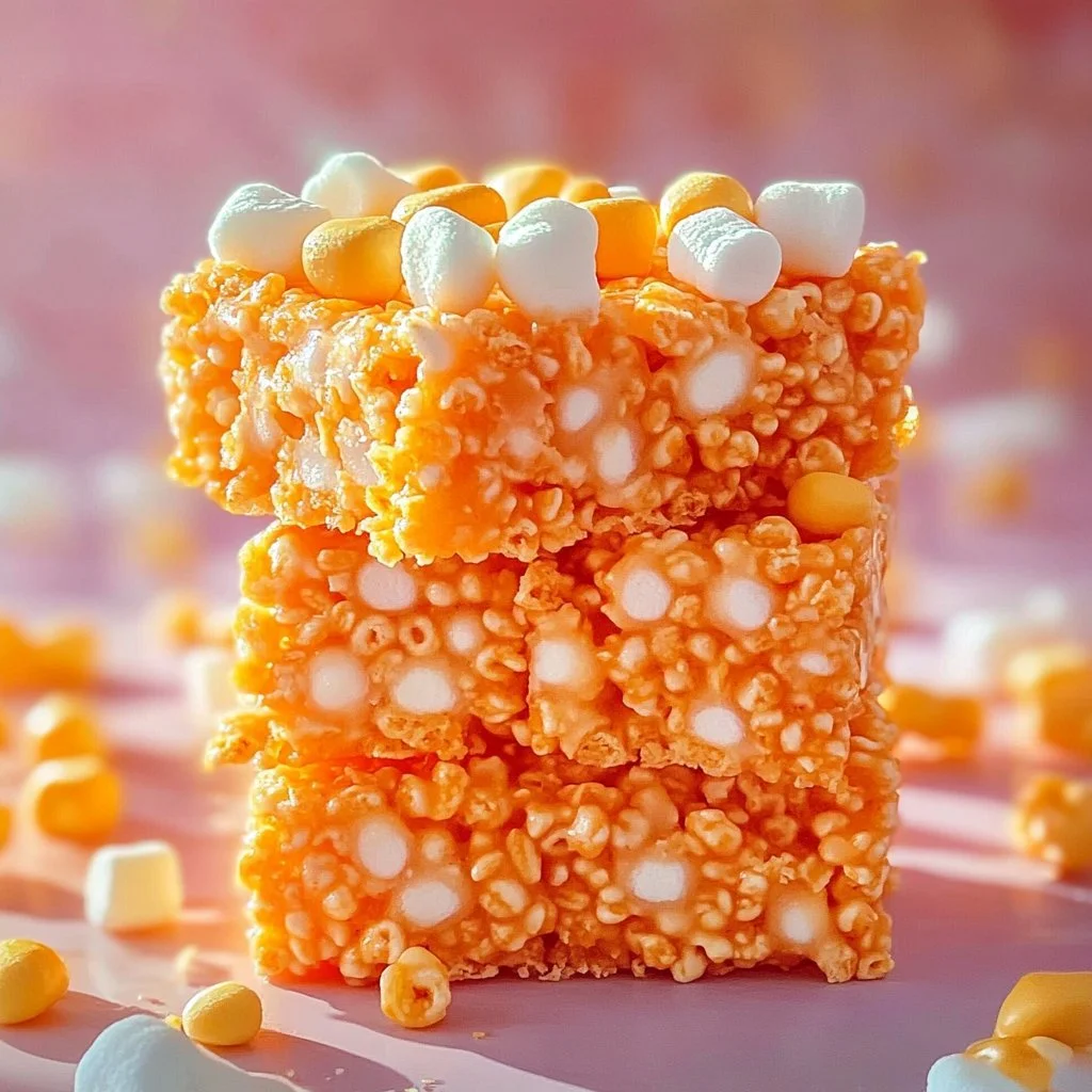 Cheetos Marshmallow Crispy Treats ready to enjoy