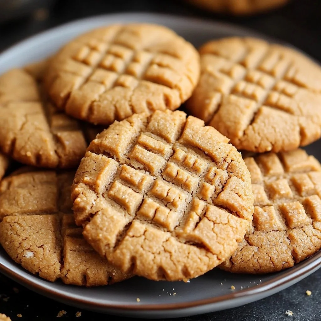 Delicious chewy peanut butter cookies fresh out of the oven