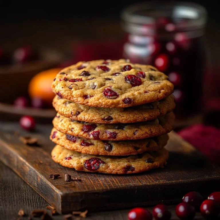 Freshly baked cranberry orange cookies with a golden-brown finish