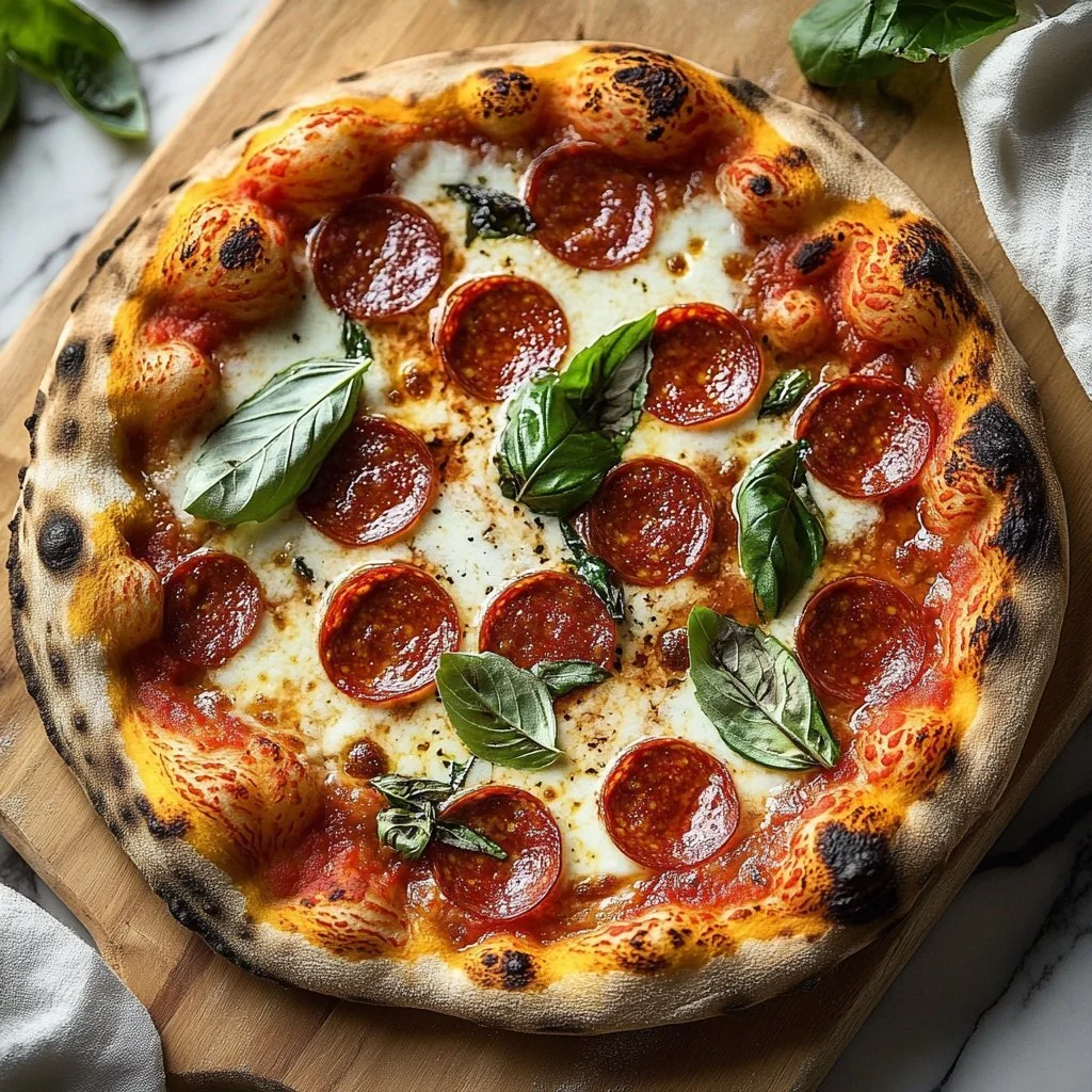 Homemade Neapolitan pizza dough ready for baking.