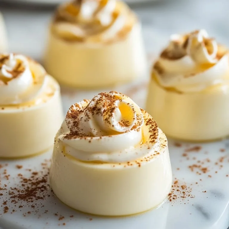 Delicious homemade Eggnog Panna Cotta garnished with nutmeg and cinnamon