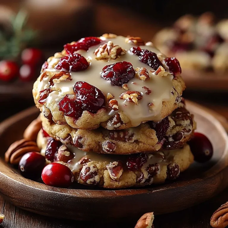 No-bake cranberry pecan praline cookies on a decorative plate