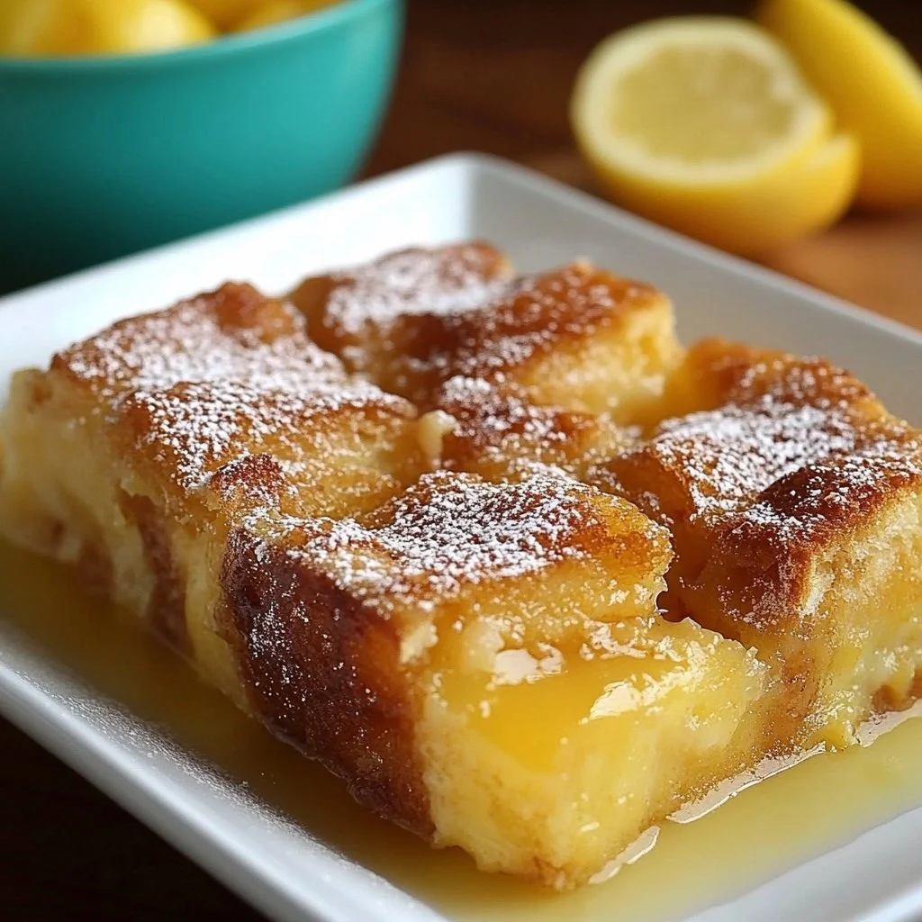 Delicious overnight French toast casserole topped with syrup and berries